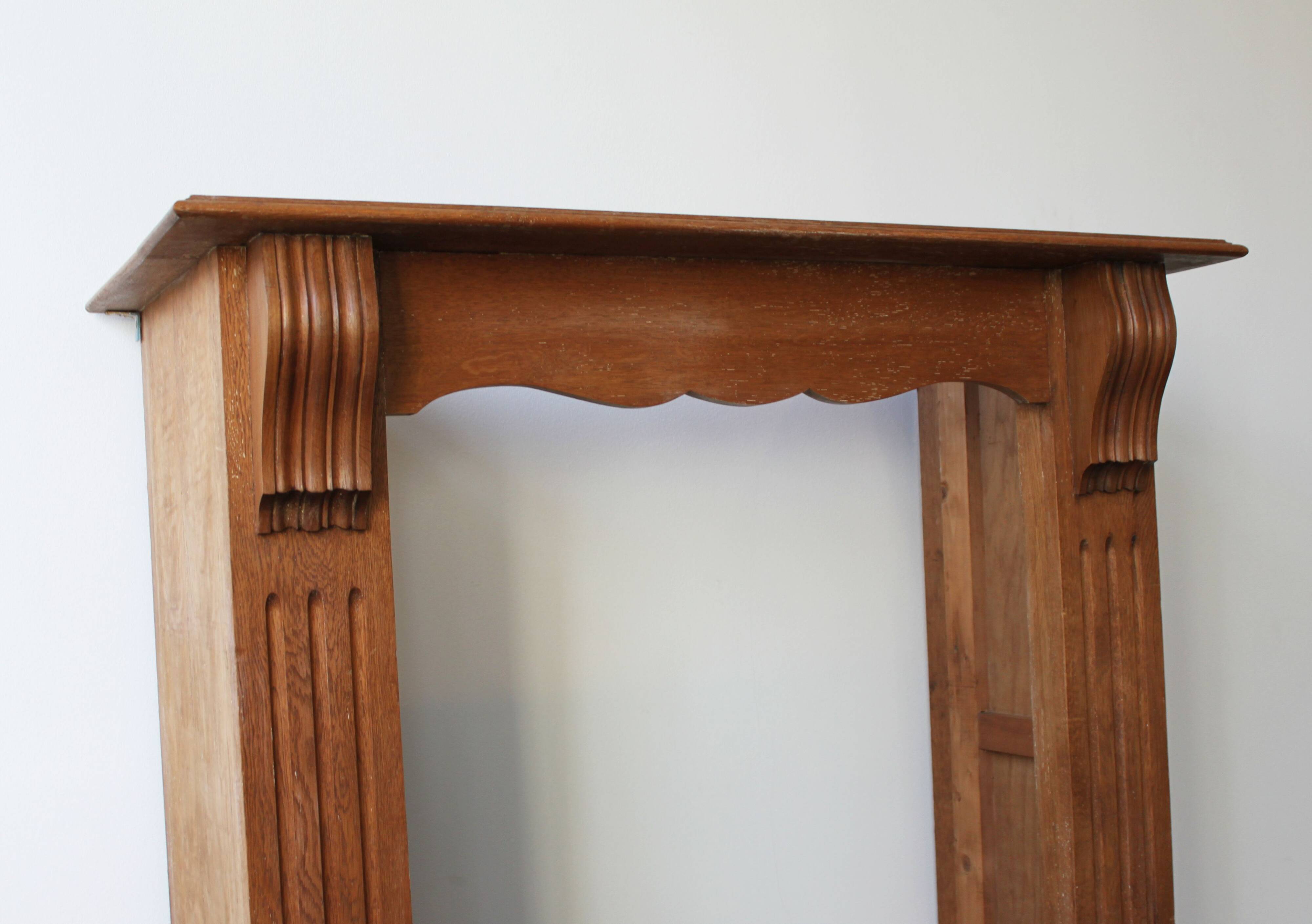 Oak fireplace mantel, Empire style.