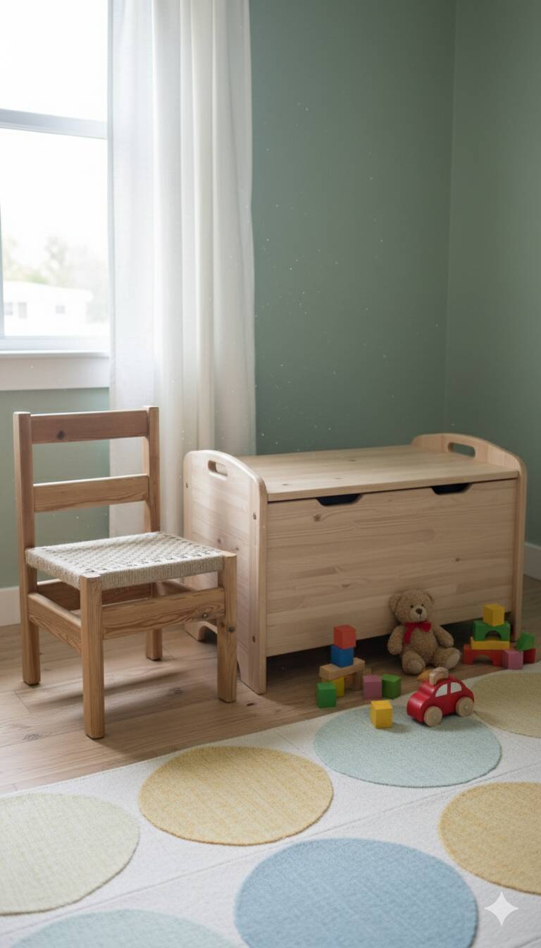 Children's wooden and jute chair