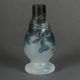 Vase in glass paste Muller Frères Lunéville foot shower floral decor