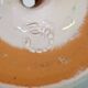 Light blue glazed ceramic candle holder with green speckled signed scorpion stamp