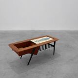 Coffee Table model 210, teak wood and ceramic,by Alfred Hendrickx, Belform
