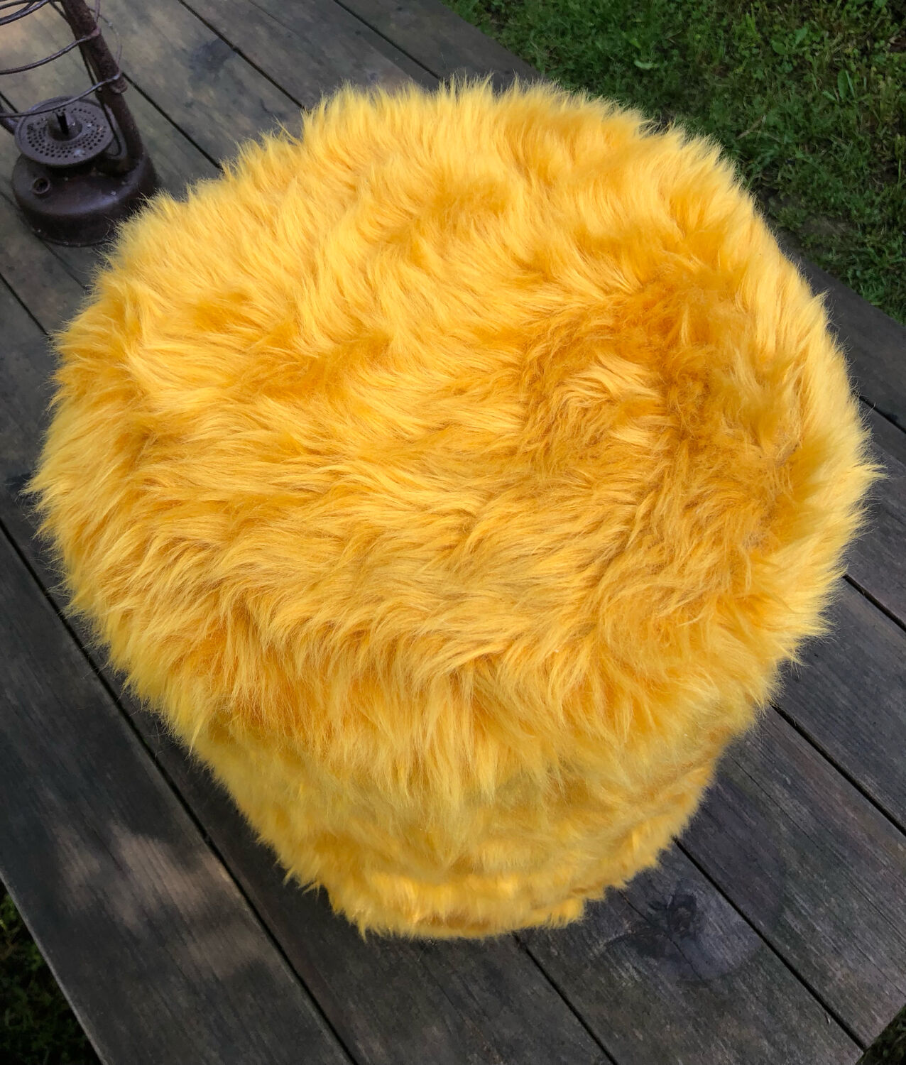 Vintage moumoute pouf