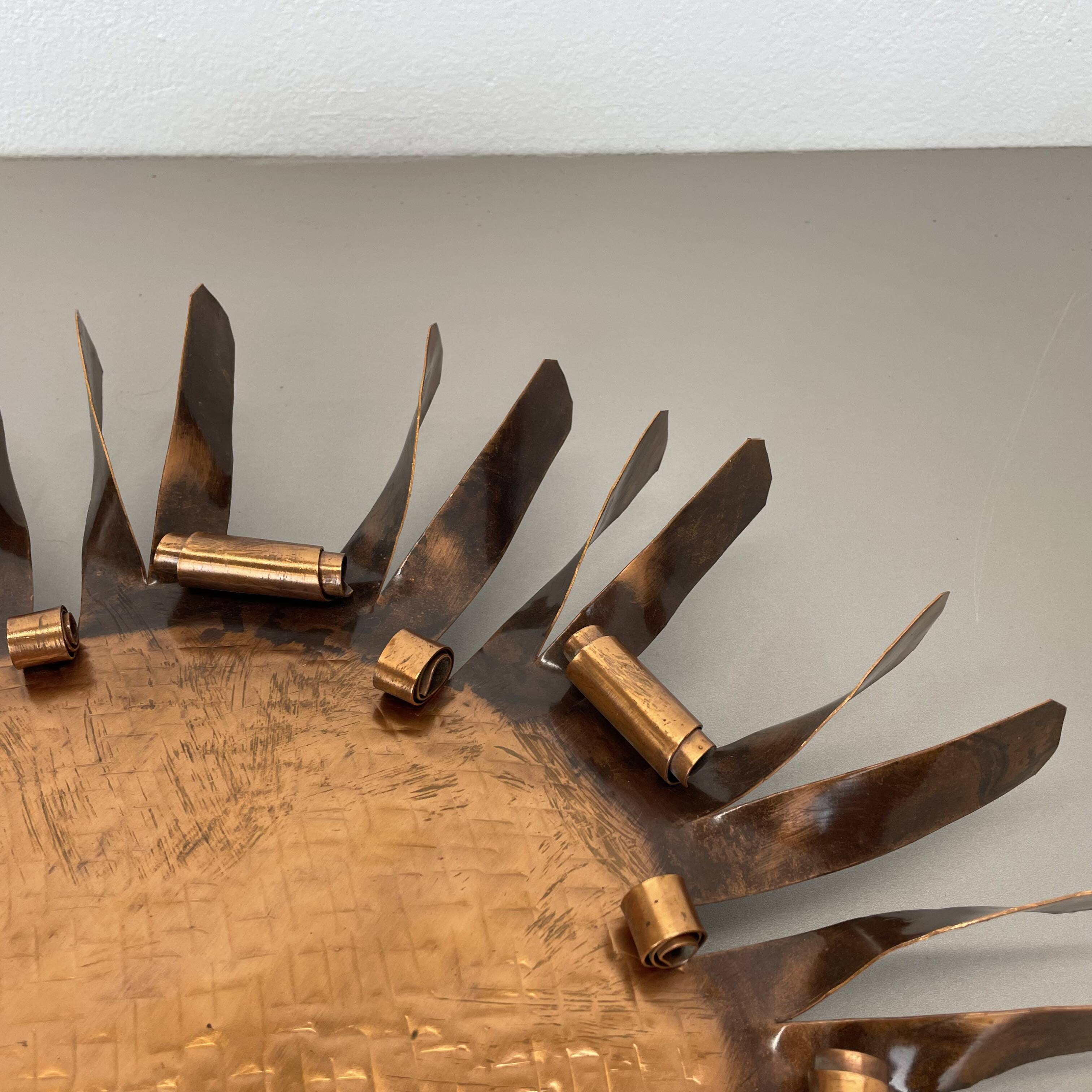 large 50cm solid copper Stilnovo Style Sunburst Theatre Wall Light , Italy