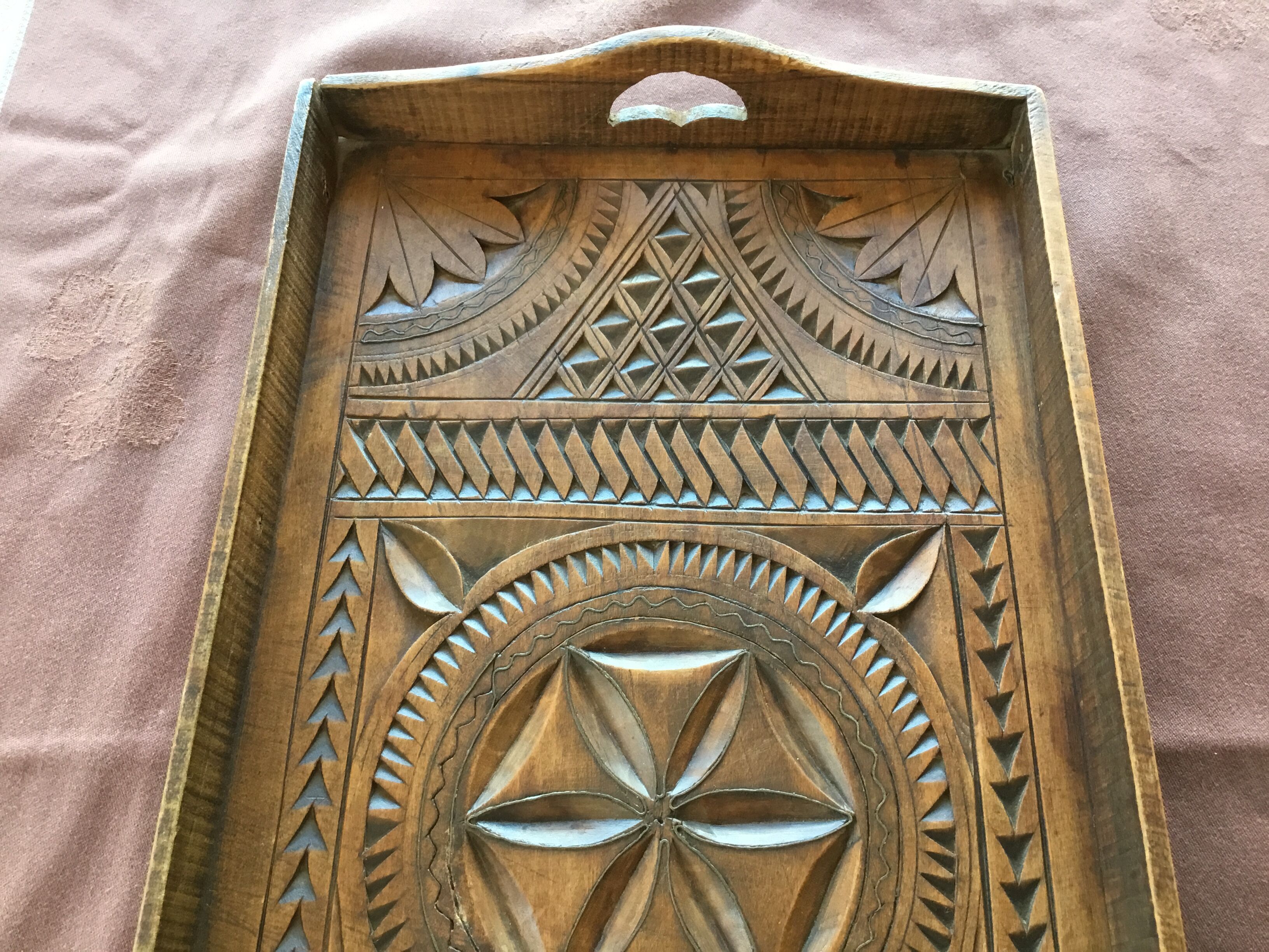 Old wood service tray