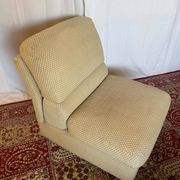 Vintage Swann armchair in textured beige fabric – 1970s