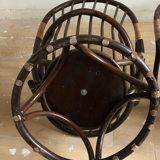 Lot of two rotating rattan chairs