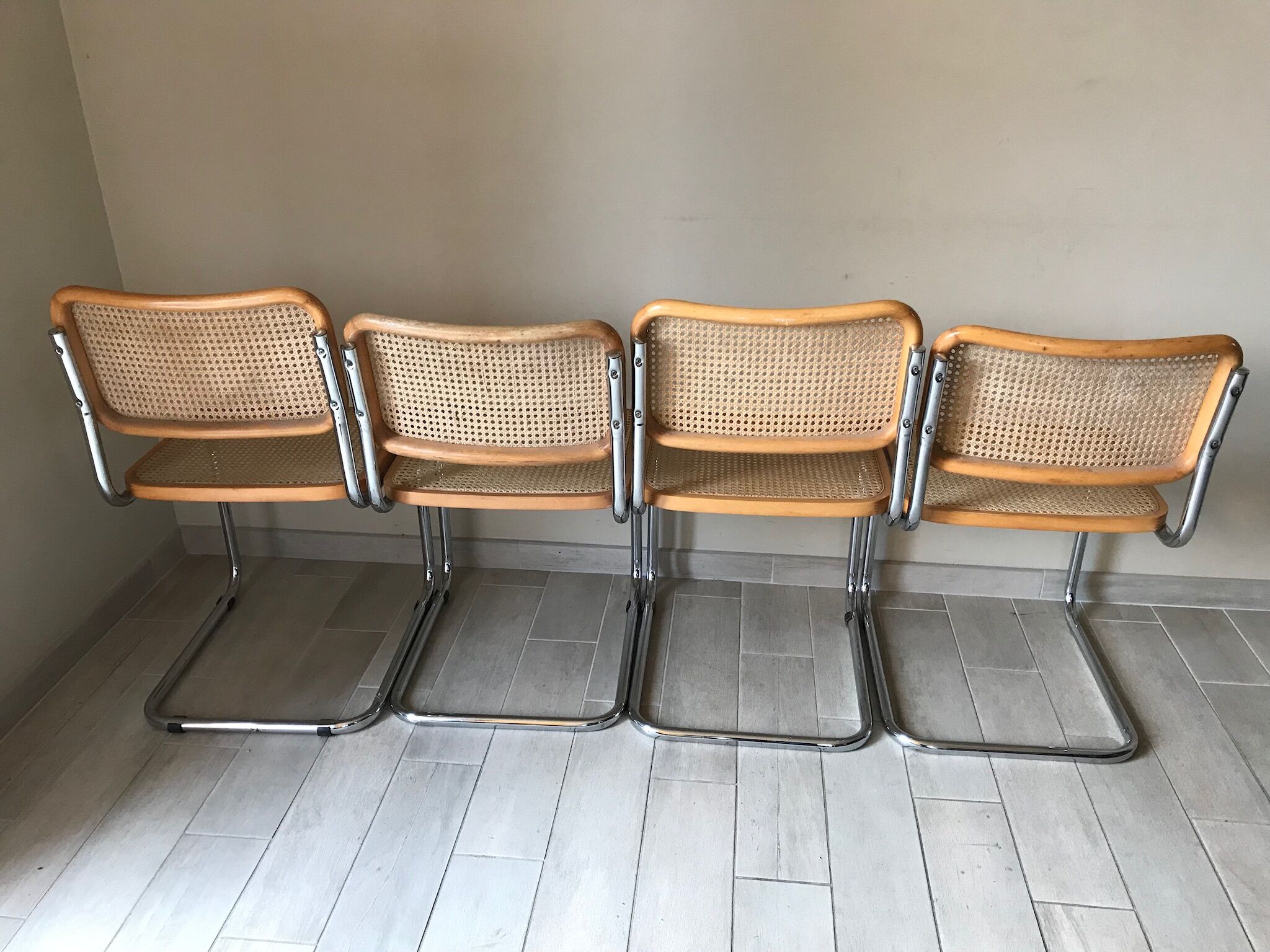 4 chairs Cesca b32 by Marcel Breuer