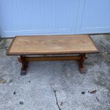 Rustic oak farmhouse coffee table, monastery style, 1950s
