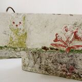 polychrome cement planters from Emile Taugourdeau’s Zoological Garden - set of 4