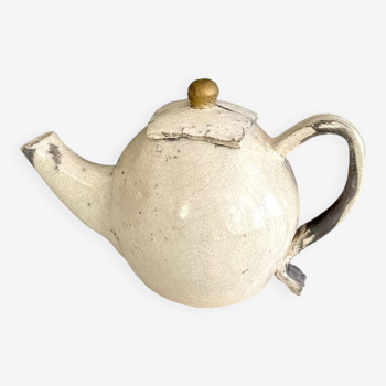 Raku ceramic teapot, 80s