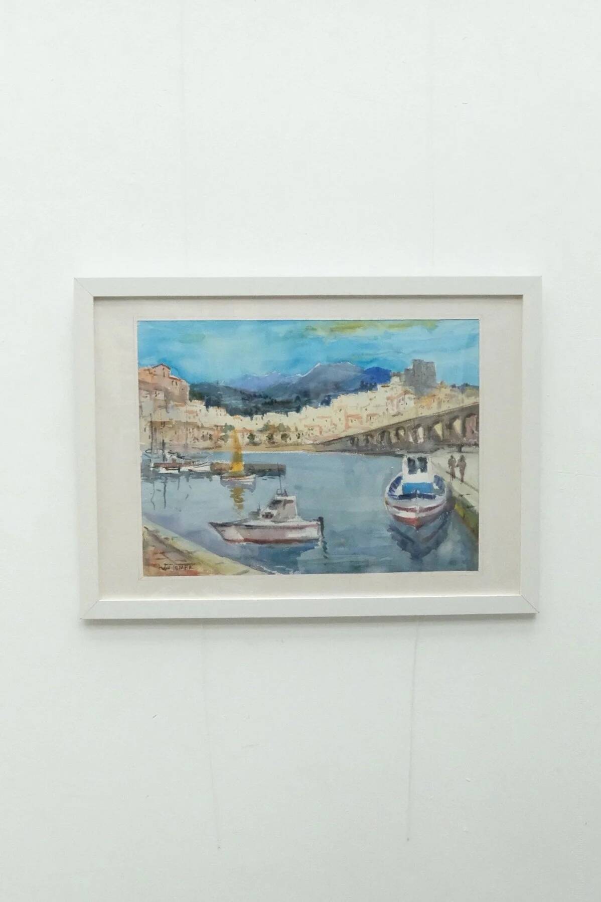 Watercolor "Banyuls sur Mer" by André TOURE, France