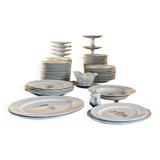 English earthenware service, CP monogram, ducal crown, 109 pieces