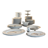 English earthenware service, CP monogram, ducal crown, 109 pieces