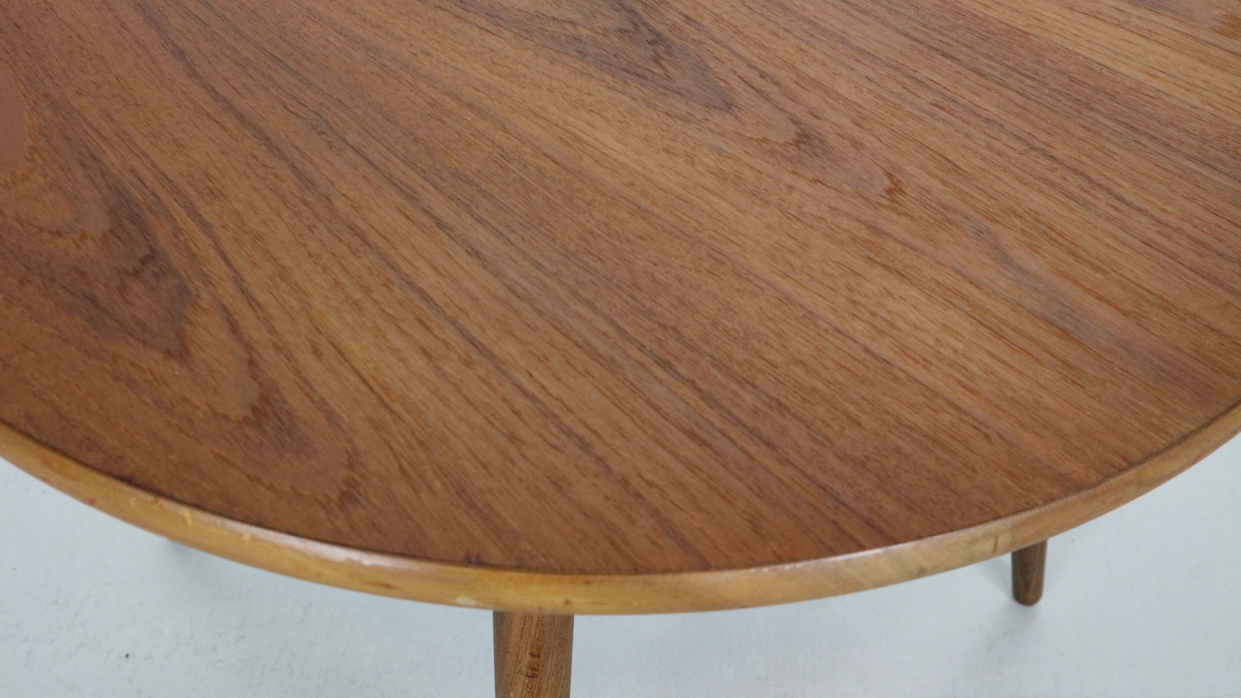 Scandinavian modern teak round coffee table, 1960's denmark