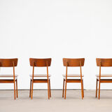 Series of 4 scandinavian chairs with curved back 1960