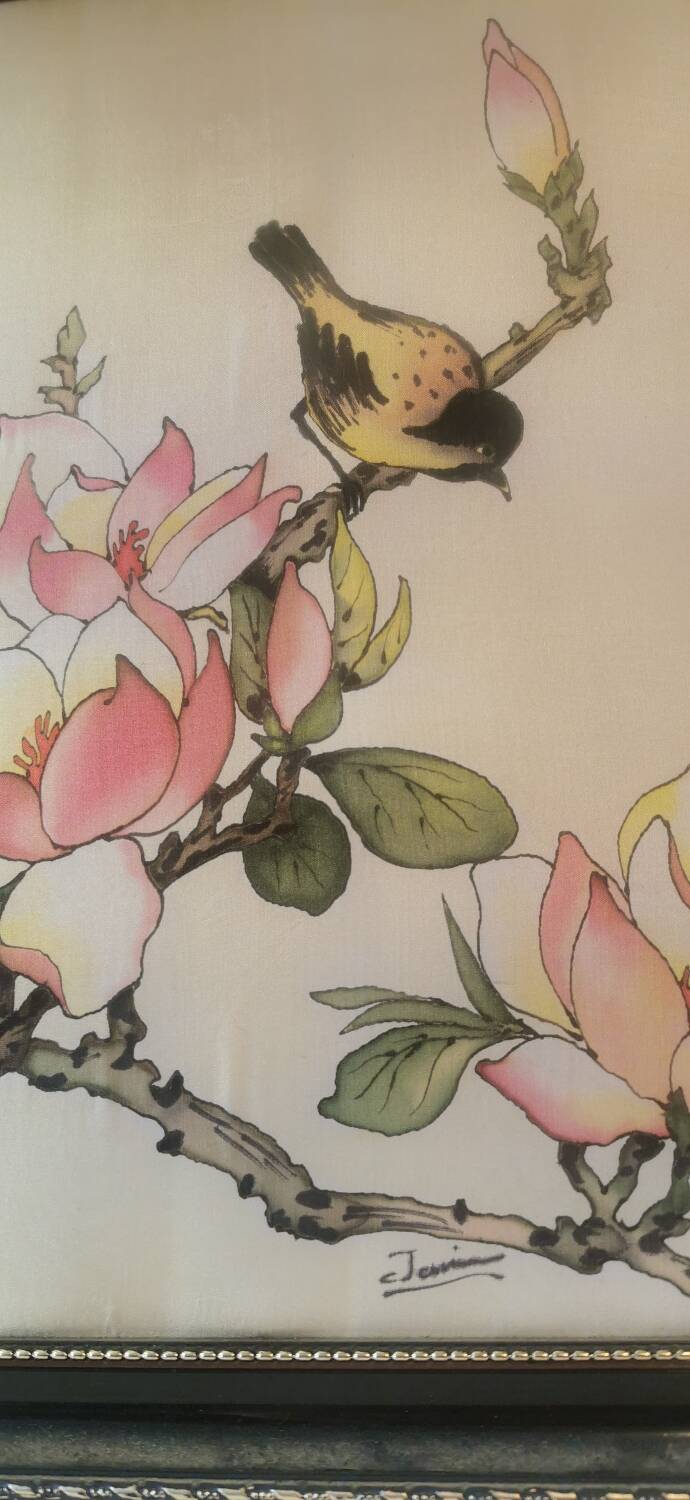 2 Vintage Chinese silk paintings