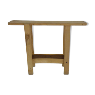 Old small wooden carpenter's workbench for children. Year 60