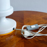 Vintage white opaline glass lamp by Valašské Meziříčí Czechoslovakia, 1970s