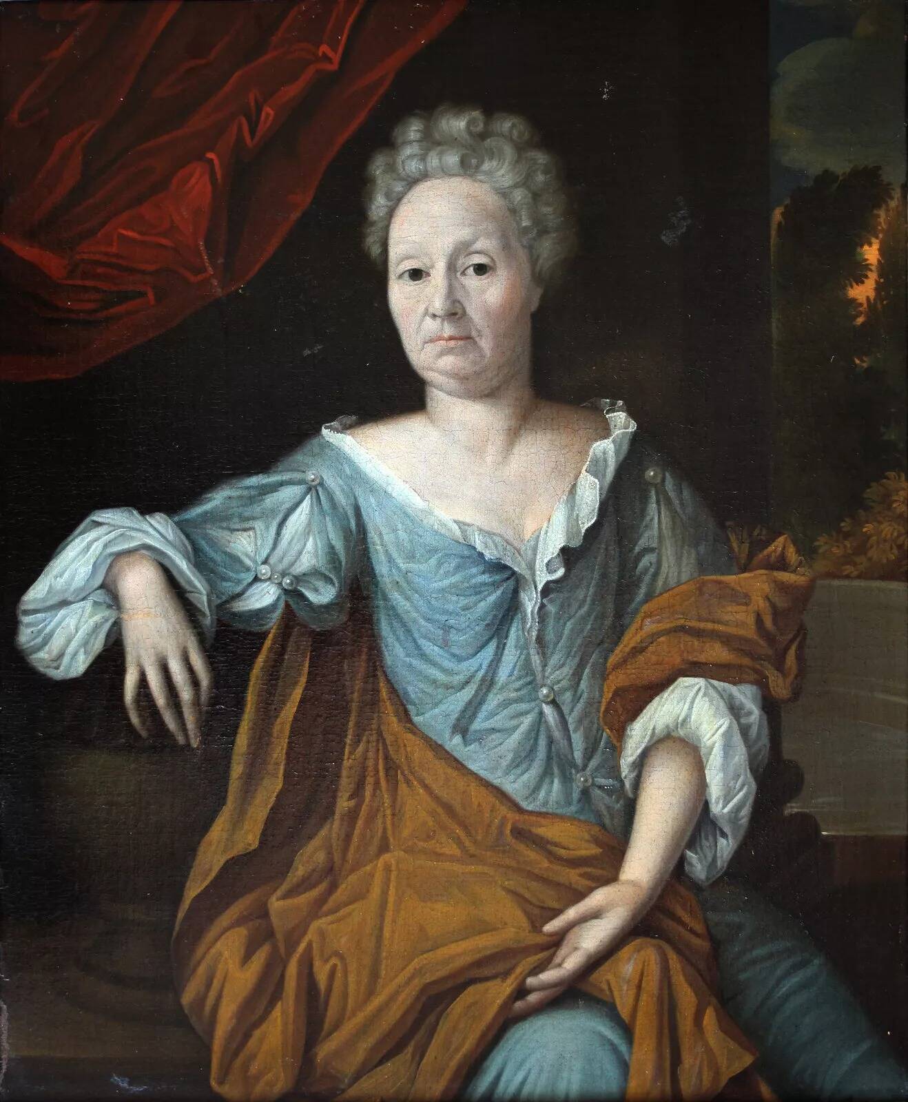 18th Century Noble Lady Oil Portrait Painting