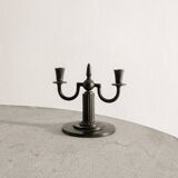 Pair of Vintage Swedish Decorative GAB Bronze Candelabras, 1930s