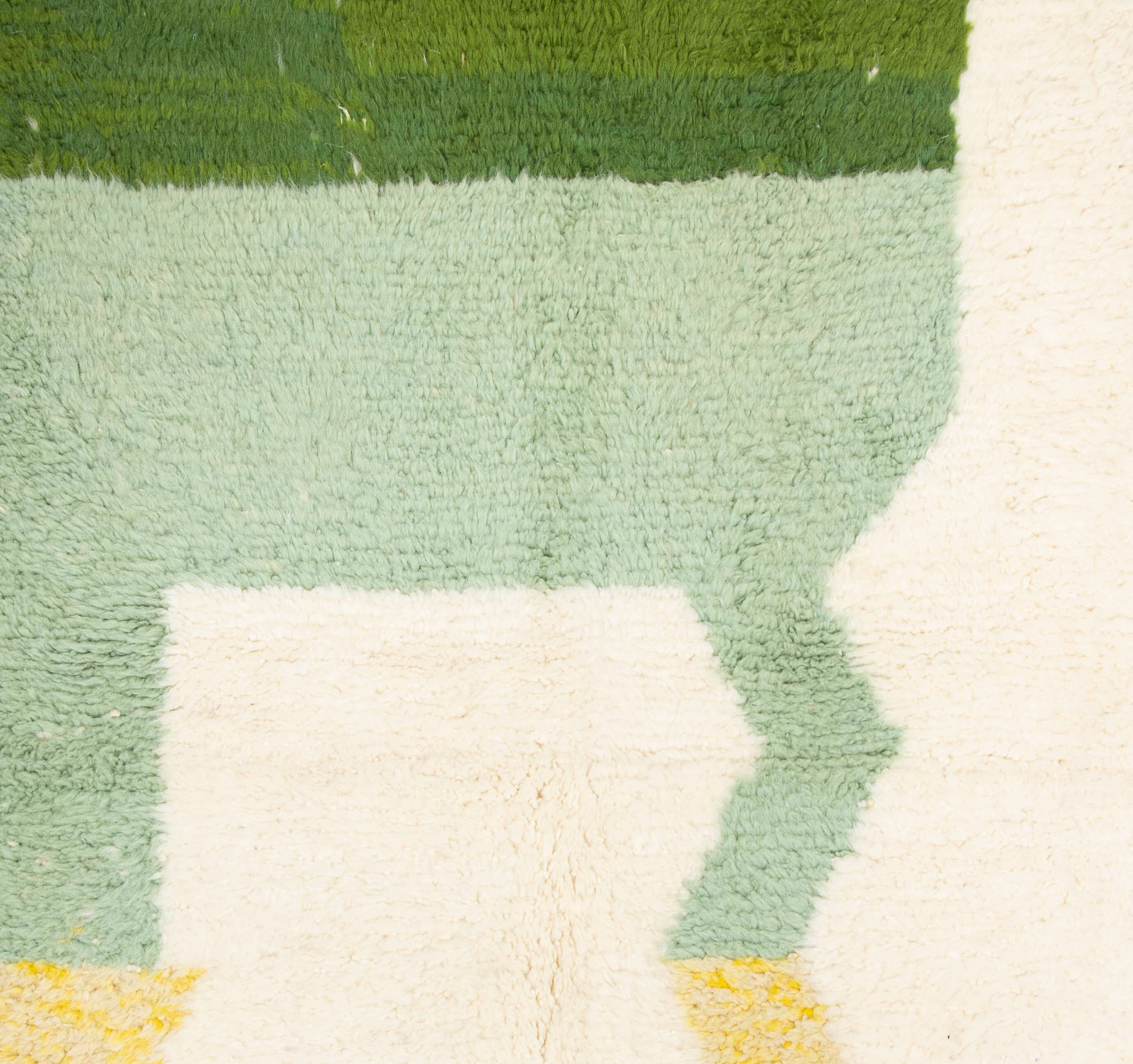 Berber carpet Beni Ouarain ecru with colored parts 153 x 109 cm