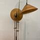 Bamboo rattan and brass pencil or split reed floor lamp, Italy 1980s