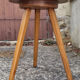 Pair of wooden tripod stools, tapered feet, vintage, 60s