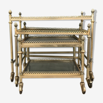 Louis XVI-style tables brass and glass