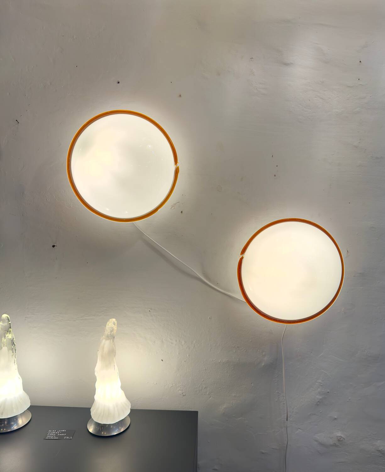 Pair of Leucos “Ronda” wall lights from the 70s