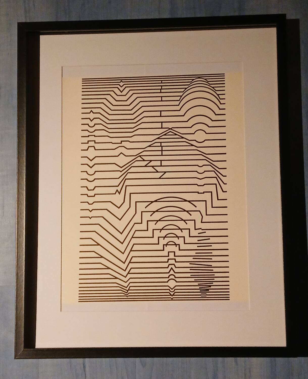 Tableau Vintage Art Optique - Victor Vasarely - Frame 40x40cm