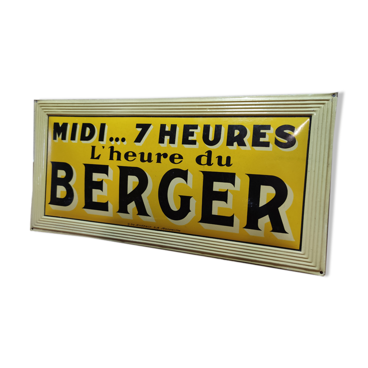 Tôle publicitaire apéritif anisé midi...7 heures l'heure du berger