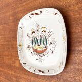 Hand-Painted Plate Pink Flamingo Master Chef in Norwegian Ceramic by Inger Waage from Stavanger Flint