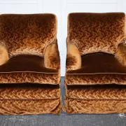 Connaught Vintage Velvet Armchairs by Dudgeon London, Set of 2