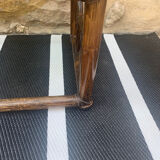 Rattan bamboo and glass nesting table