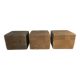 Lot de 3 grand Pouf Cubic De Sede cuir Suisse années 70