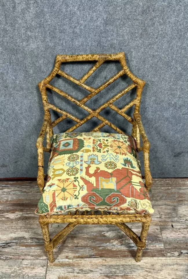 Asia 20th century: rattan and bamboo office chair circa 1950-1970