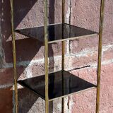 Shelf with gold metal structure