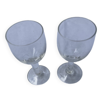 Set of 2 antique digestif glasses
