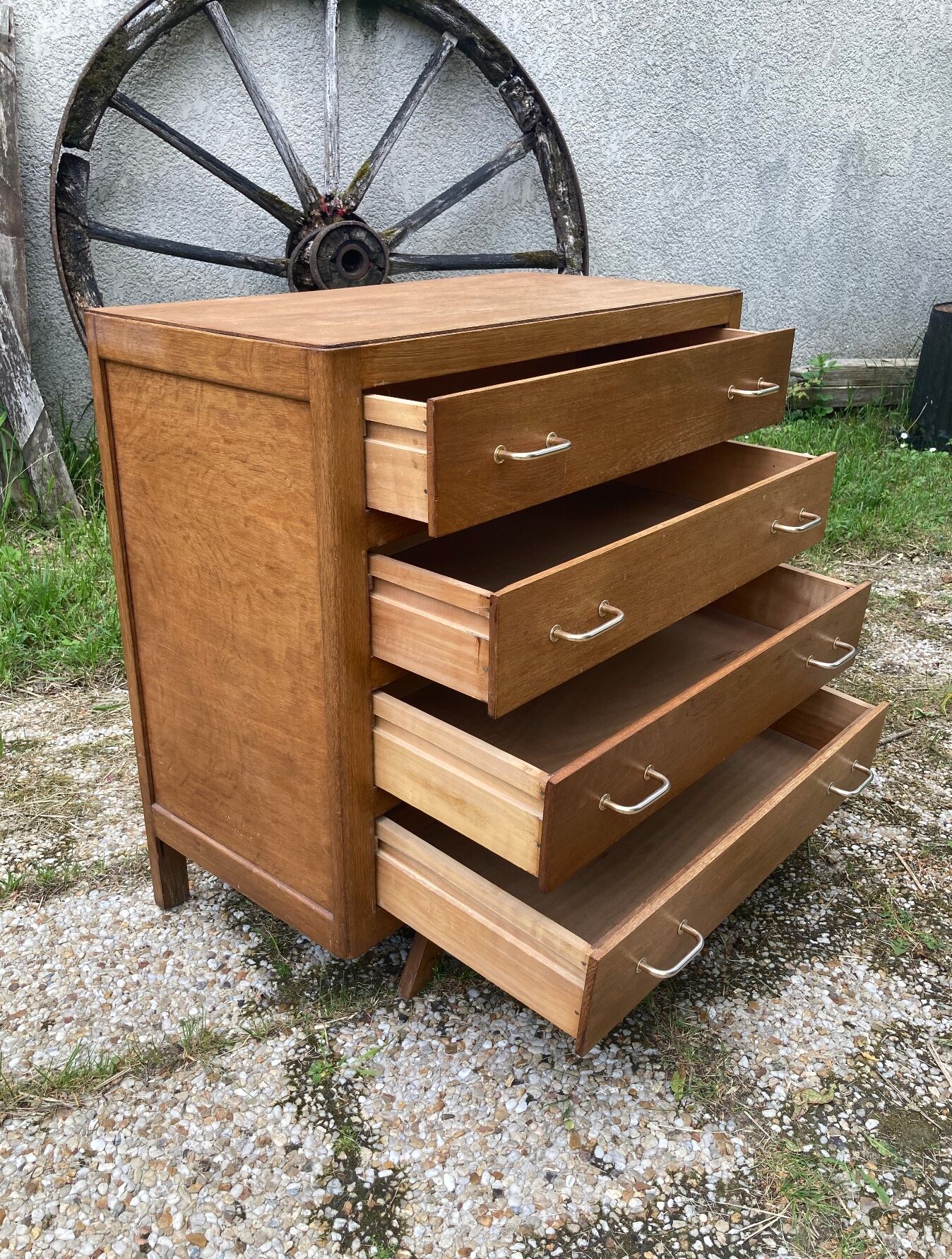 Vintage chest of drawers compass feet
