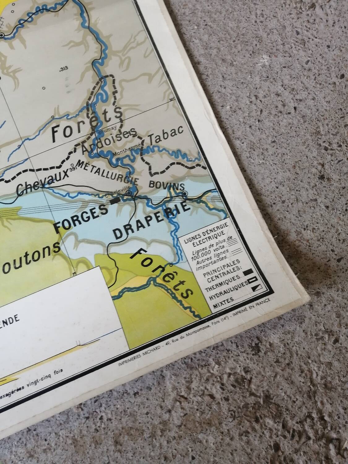 Old school map: France, Northern Plain Hatier Kaeppelin N°8.