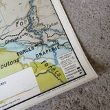Ancienne carte scolaire : France, plaine du Nord Hatier Kaeppelin N°8.