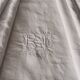Old very large linen sheet monogrammed BF
