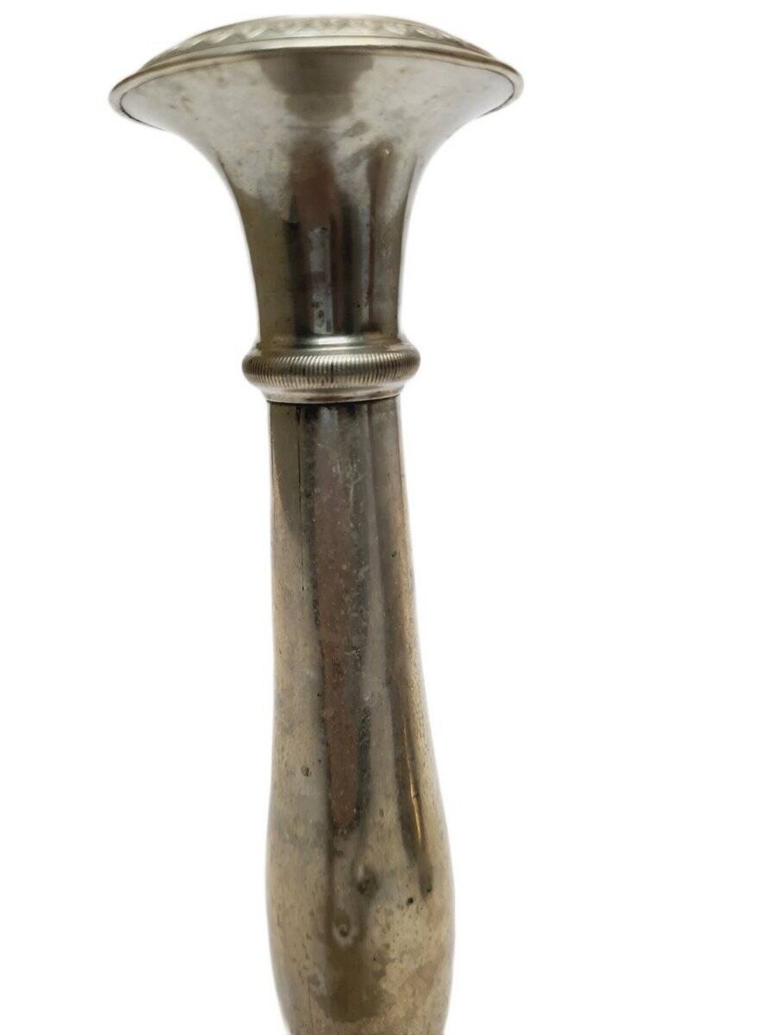 Eclectic gilloched candlestick, 1900s