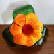Paire de bougeoirs fleurs en verre Murano