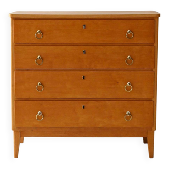 Commode vintage scandinave en bouleau des années 1950