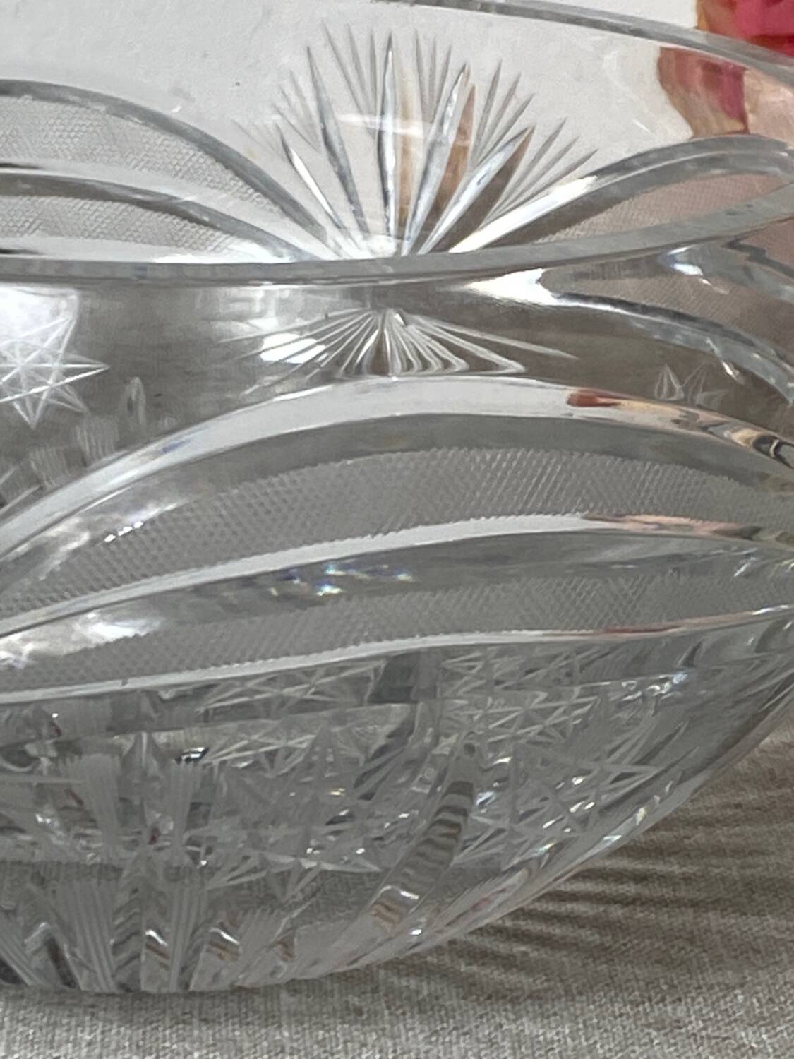 Cut crystal salad bowl
