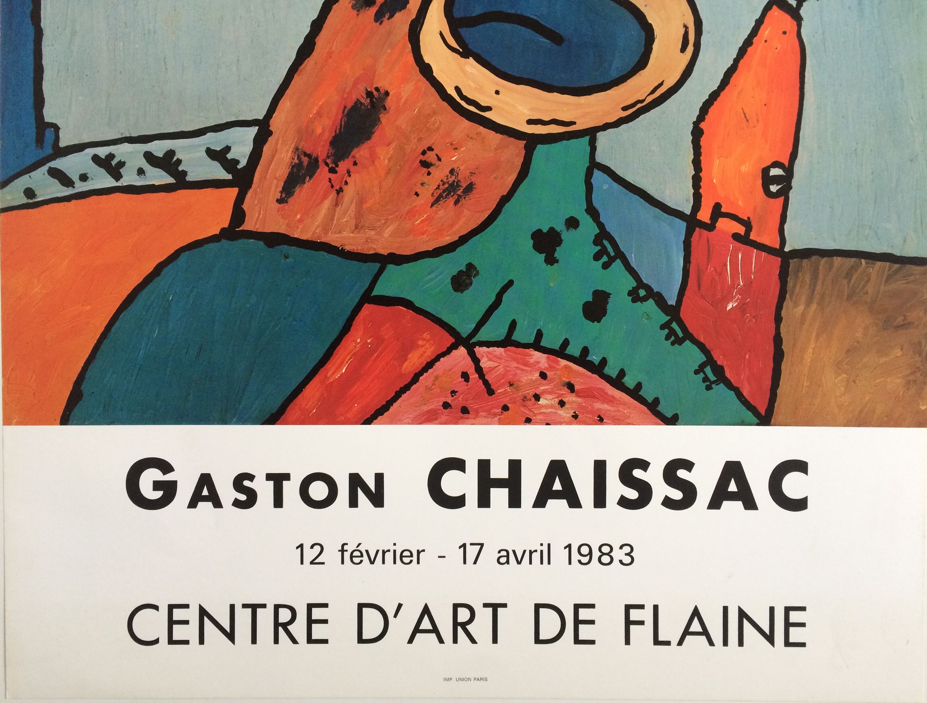 Affiche d'exposition originale de Gaston Chaissac, centre d'art de Flaine, 1983