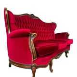 Vintage fuchsia baroque canapé / three-seater / sofa