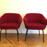 Pair of red armchairs