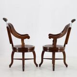 1920s Restored Rare Swivel Barber Beech Chair, Czechoslovakia